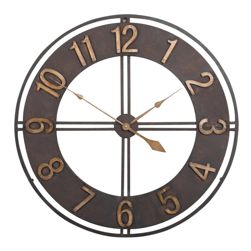 Oversized Industrial Loft Metal 30" Wall Clock & Reviews Joss & Main